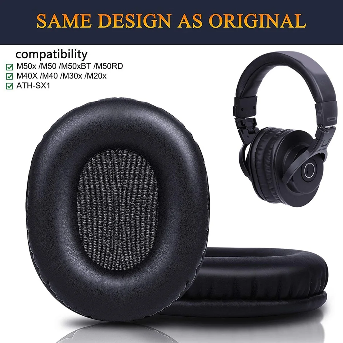 Audio Technica Headphone Ath-M20X - M50X earpad pengganti kompatibel dengan headphone